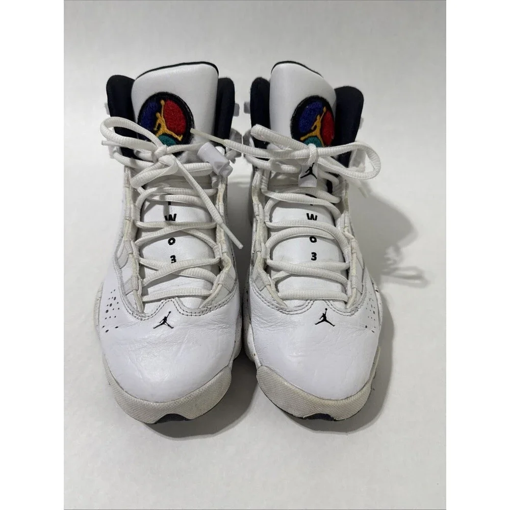 Nike‎ Air Jordan 6 Rings Youth Kids Size 7Y Confetti White 323419-100